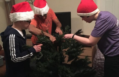Cabrini residents decorating Christmas tree
