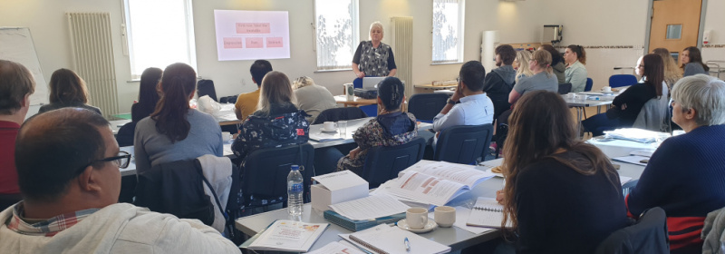 Montessori expert Anne Kelly delivers training in person-centred care to Diagrama's team